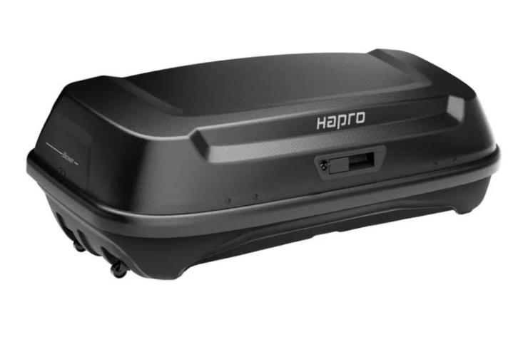 1 x Demo: Hapro Boxer M + Platform - 340 Liter - Zwart, Auto diversen, Dakkoffers, Zo goed als nieuw, Ophalen of Verzenden
