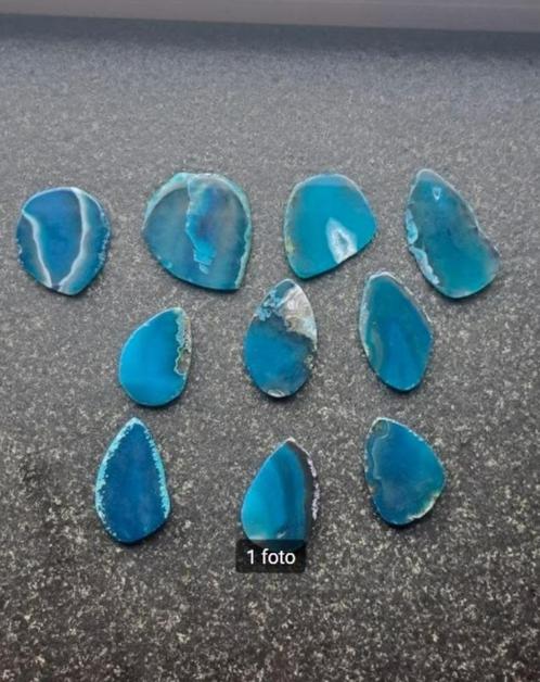 Mooie blauwe agaat plakken edelstenen "nieuw", Sieraden, Tassen en Uiterlijk, Edelstenen, Nieuw, Ophalen of Verzenden