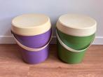 2x vintage wasemmer - groen / paars Sunlight, Ophalen of Verzenden, Gebruikt, Kunststof, Met deksel