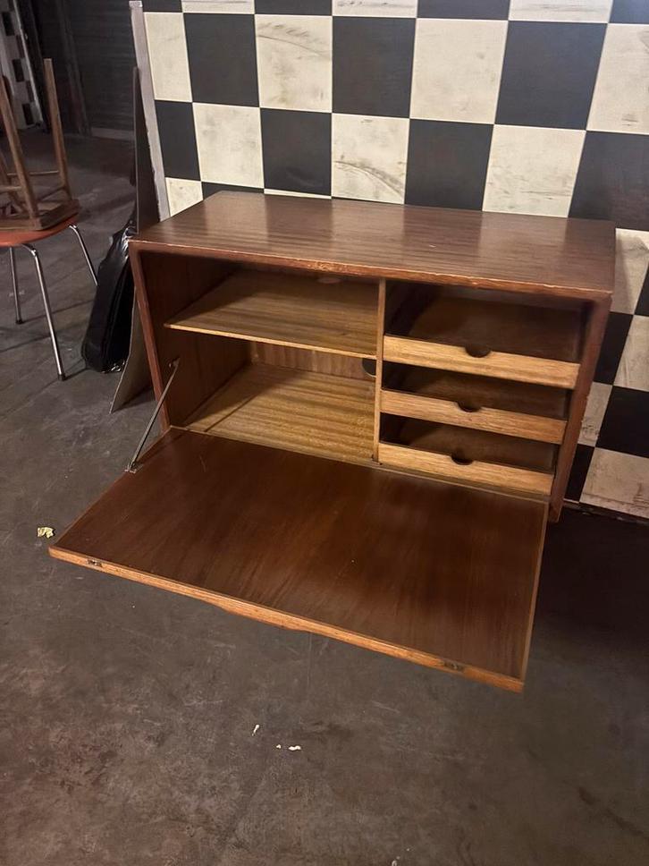 Vintage Kastje met Klep - Bureau, Huis en Inrichting, Kasten | Dressoirs, Gebruikt, 50 tot 100 cm, 25 tot 50 cm, Met lade(s), Overige houtsoorten