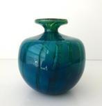 Glazen vaas turquoise gemêleerd Mdina Malta 3708-g, Antiek en Kunst, Ophalen of Verzenden