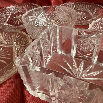 6x zwaar schaal kristal gebak snoep bonbon vintage 19,68 beschikbaar voor biedingen