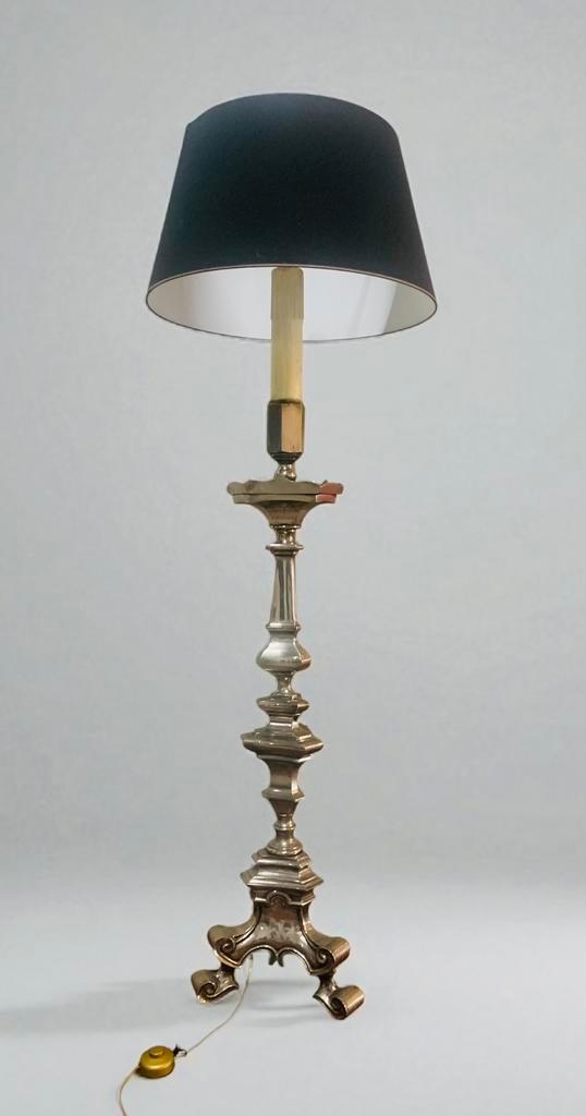 Massieve grote  barok vloerlamp - chroom, Huis en Inrichting, Lampen | Vloerlampen, Zo goed als nieuw, 150 tot 200 cm, Metaal
