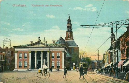 (300-150-009) Groningen Vischmarkt met Korenbeurs, Verzamelen, Ansichtkaarten | Nederland, Groningen, Verzenden