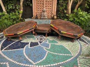 Indiase unieke bajot tafel India handwerk 8 hoekig  beschikbaar voor biedingen