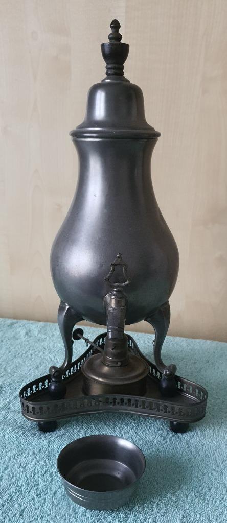 Prachtige Kraantjeskan met lekbakje., Antiek en Kunst, Antiek | Tin, Ophalen of Verzenden