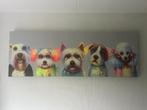Coco Maison wandschilderij met gekleurde honden, 125 cm of meer, Ophalen of Verzenden, Zo goed als nieuw, Schilderij