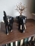 Prachtige ebbenhouten olifanten paar, handgepolijst, Antiek en Kunst, Ophalen of Verzenden