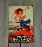 reproductie Philips autoradio bord 30x46cm, Verzamelen, Nieuw, Reclamebord, Ophalen of Verzenden
