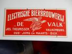 Electrische Bierbrouwerij "De Valk" reclame bord (karton)., Ophalen of Verzenden, Gebruikt, Reclamebord, Plaat of Schild, Overige merken