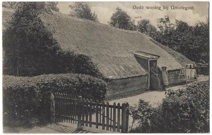 Grootegast, Oude woning bij Grootegast, Verzamelen, Ansichtkaarten | Nederland, Gelopen, Groningen, 1920 tot 1940, Verzenden