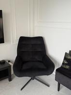 Zo goed als nieuwe zwarte velvet draaifauteuil, Huis en Inrichting, Fauteuils, Ophalen, Zwarte velvet Draaifauteuil, Stof, 75 tot 100 cm