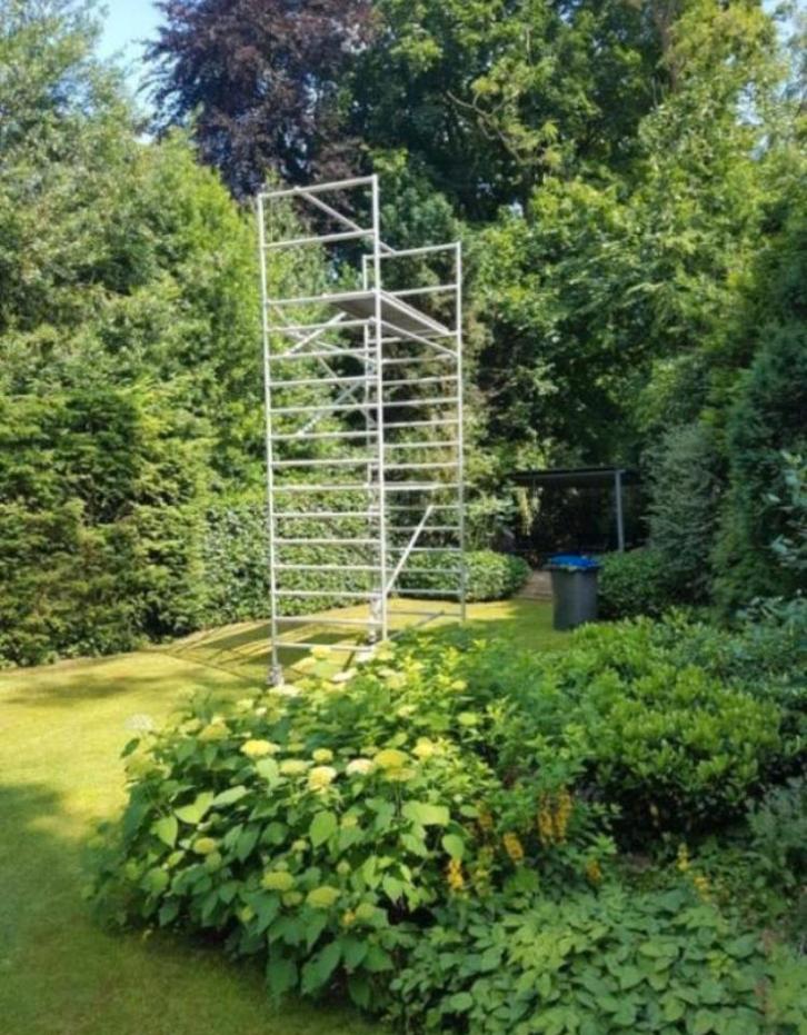 Rolsteiger op kar TE HUUR, Doe-het-zelf en Verbouw, Steigers, Zo goed als nieuw, Rolsteiger of Kamersteiger, 5 meter of hoger