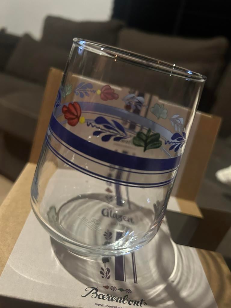 Boerenbont glazen set van 2, Verzamelen, Glas en Borrelglaasjes, Nieuw, Overige typen, Ophalen of Verzenden