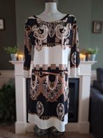 K-Design K Design crème zwart bruin jurk XL Gratis Verzenden, Verzenden, Zwart, Maat 46/48 (XL) of groter, Zo goed als nieuw