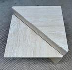 Vintage travertin up/up tafel, Ophalen, Overige materialen, 50 tot 100 cm, Vierkant