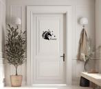 Interieur decoratie deursticker paardehoofd met naam