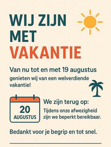 Vakantie beschikbaar voor biedingen