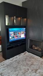 Prachtige zwarte Roomdivider met TV Beugel en opbergruimte, Ophalen, Gebruikt, 100 tot 150 cm, 200 cm of meer