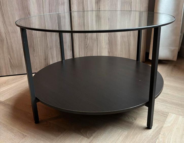 IKEA Vittsjö Ronde Tafel 75cm, Huis en Inrichting, Tafels | Salontafels, Gebruikt, 50 tot 75 cm, 50 tot 100 cm, Rond, Glas, Ophalen