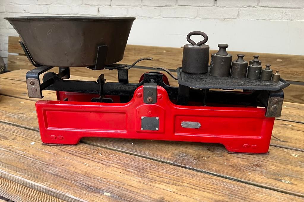 Ouderwetse Weegschaal., Witgoed en Apparatuur, Weegschalen, Winkelweegschaal, Ophalen of Verzenden, Gebruikt, Minder dan 10 kg