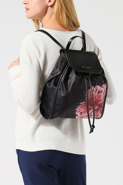 Ted Baker rugtas zwart groot bloemenprint mooie accenten, Sieraden, Tassen en Uiterlijk, Tassen | Rugtassen, Nieuw, Overige merken