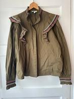 Prachtige groene geborduurde pofmouw blouse Shoeby M 38 40, Ophalen of Verzenden, Zo goed als nieuw, Maat 38/40 (M), Groen