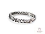 Zilverkleurige roestvrij stalen heren armband, Verzenden, Nieuw, Zilver, Staal
