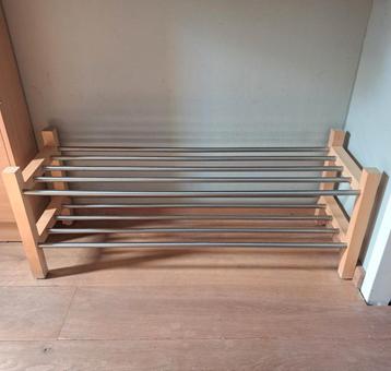 SCHOENENREK OPBERGKAST SCHOENEN REKJE HOUT STAAL GARDEROBE  beschikbaar voor biedingen
