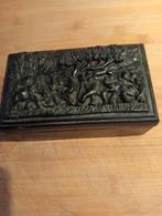 Oude thee/tabaks doos met olifanten afbeelding, Antiek en Kunst, Ophalen of Verzenden