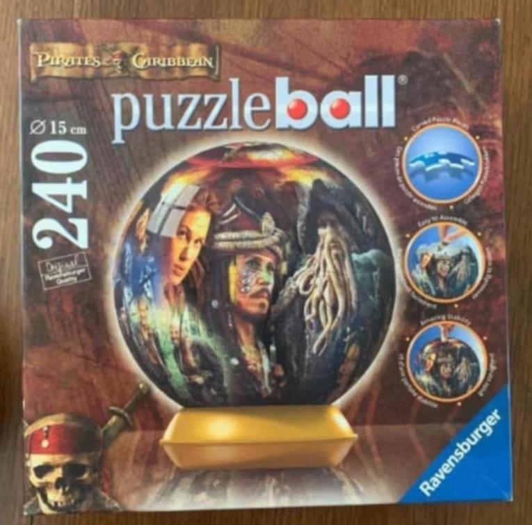 Puzzle Ball 15 cm; 3D puzzel; Pirates Caribbean; 240 stukjes, Ophalen of Verzenden, Meer dan 50 stukjes, Zo goed als nieuw, 6 jaar of ouder
