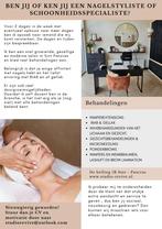 Schoonheidspeciaaliste/nagelstyliste gezocht, Vacatures, Vacatures | Uiterlijke verzorging