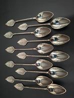 Antiek zilver theelepels blad model Gerritsen v Kempen, Ophalen of Verzenden, Zilver