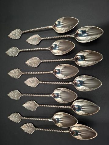 Antiek zilver theelepels blad model Gerritsen v Kempen beschikbaar voor biedingen