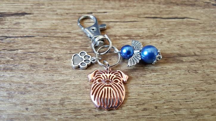 Tas/Sleutelhanger Griffon bruxellois met beschermengeltje, Dieren en Toebehoren, Honden-accessoires, Nieuw, Verzenden