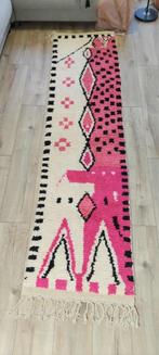 Berbertapijt 195 x 100 Boho nieuw wollen kleed loper trap, Crème, Berber bohemien, Rechthoekig, Nieuw