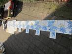 300 cm Antieke tegels blauw/geel doorlopende bijzondere rand, Ophalen