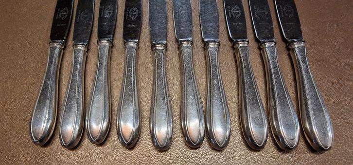 10 Keltum P2 messen ca. 21 cm. Verzilverd, Antiek en Kunst, Antiek | Bestek, Ophalen of Verzenden