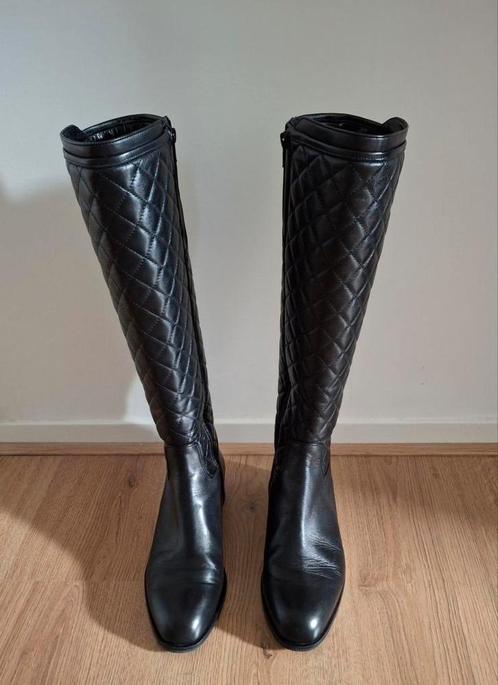 Zwarte leren dameslaarzen 39, Kleding | Dames, Schoenen, Hoge laarzen, Zwart, Ophalen