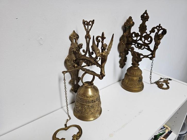 2 antieke messing kloosterbellen voor €95,-!, Antiek en Kunst, Antiek | Koper en Brons, Ophalen