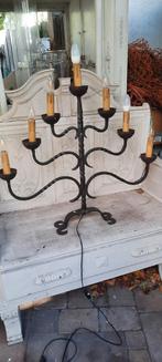 Smeedijzeren Kandelaar Lamp met 7 Armen, Antiek en Kunst, Ophalen of Verzenden, Overige materialen