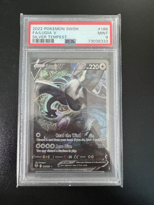 Lugia V - Alternate art Silver Tempest PSA 9, Hobby en Vrije tijd, Verzamelkaartspellen | Pokémon, Zo goed als nieuw, Losse kaart