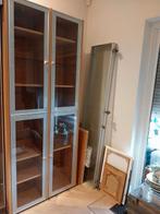 Zware houten vitrinekast, Huis en Inrichting, Kasten | Vitrinekasten, Ophalen, 200 cm of meer, 50 tot 100 cm, 25 tot 50 cm