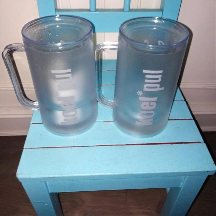 Grolsch koel pul van kunststof 2 stuks, Verzamelen, Biermerken, Gebruikt, Pul(len), Grolsch, Ophalen