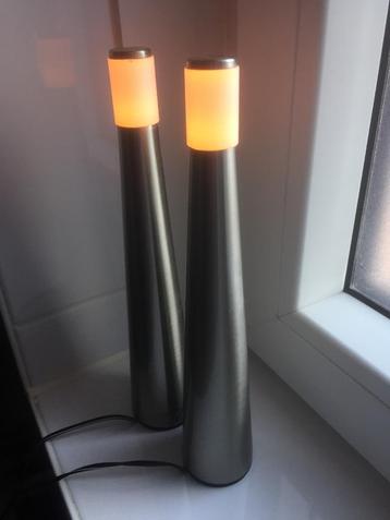 Lampen RVS, staand, klein, 2 stuks