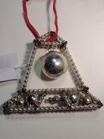 oude grote gablonzer kerstversiering kerstklok zilverkleur, Ophalen, Gebruikt