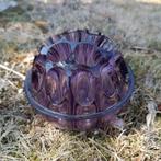PURPLE GLASS vintage kristall, holder flower frog Blomfakir, Verzenden