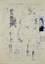 Affiche (litho/collage) Jean Tinguely - Iolas, Milaan 1970, Ophalen of Verzenden