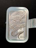 Tube dragon 2025 baartjes 1oz zilver - volle tube a 20 stuks, Ophalen of Verzenden, Zilver
