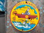 Emaille reclamebord shell marine, Ophalen of Verzenden, Gebruikt, Reclamebord